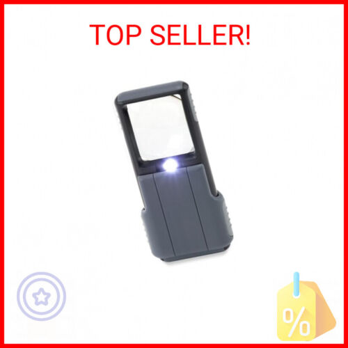Carson MiniBrite LED Lighted Slide-Out Aspheric Magnifier with Protective Sleeve