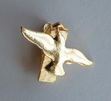 VINTAGE MENS JEWELRY GOLD METAL TIE CLIP TACK SEAGULL SEA GULL BIRD 1980s