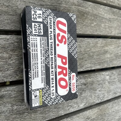 US PRO 16-tlg ZÜNDKERZENGEWINDE REPARATURSATZ M14 X 1,25 5856