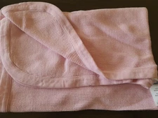 Garanimals Thermal Baby Blanket Waffle Weave light pink trim Cotton Receiving