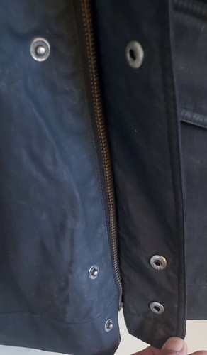 Vtg Smith & Hawken Mens Jacket 673 Rain Coa Waxed Canvas Black Large - Picture 2 of 7