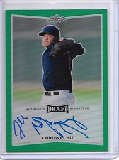 2016 Leaf Metal Draft CHIH-WEI HU GREEN PRISMATIC REFRACTOR AUTO RC SP #2/7!