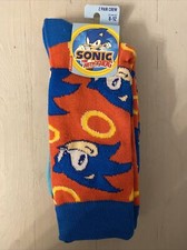 SONIC THE HEDGEHOG 2PK CREW SOCKS SIZE 8-12 BRAND NEW 