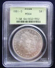 1881-S  Morgan Silver Dollar PCGS MS64