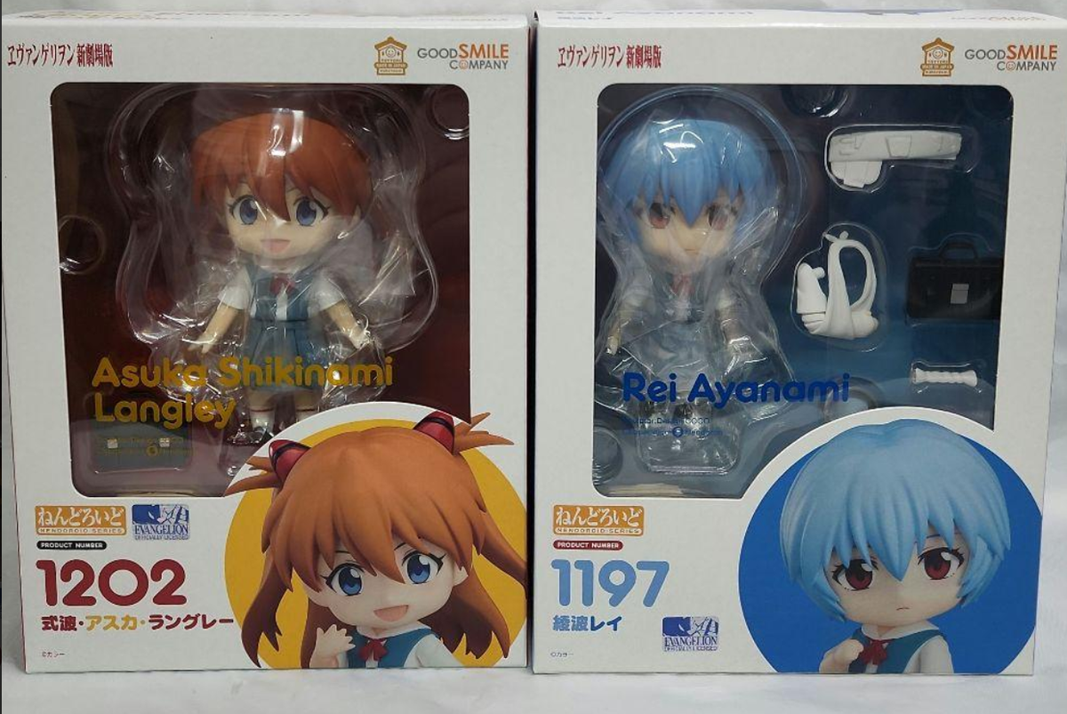 Evangelion Nendoroid 1197 & 1202 Rei Ayanami & Asuka Langley Good 