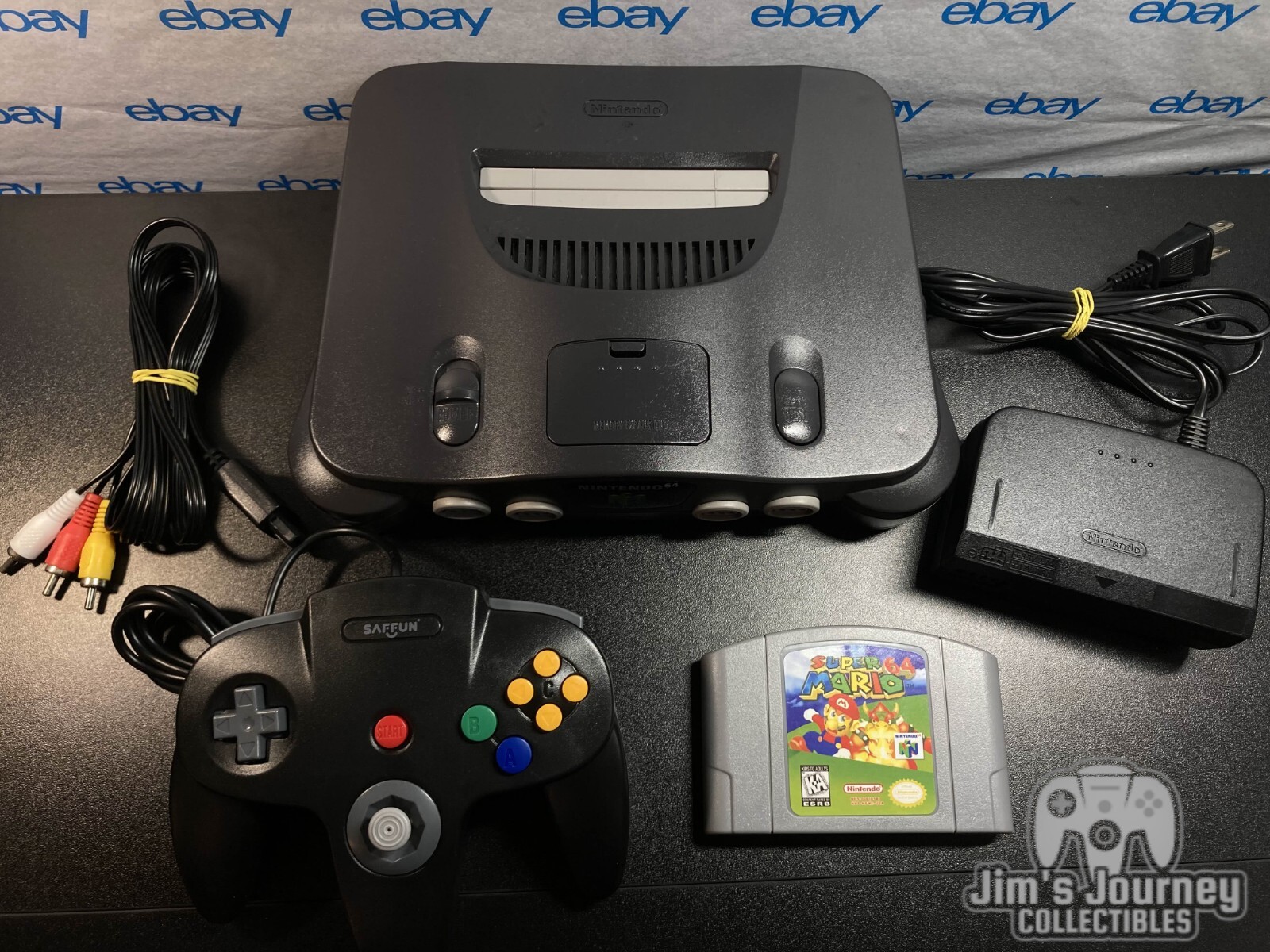 Nintendo 64 N64 Console Bundle with Super Mario 64 Game Controller Cables