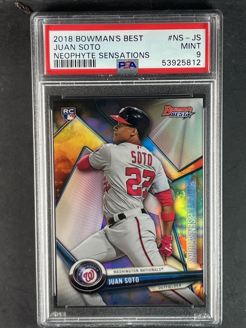 2018 Bowman's Best - Neophyte Sensations Refractor #NS-JS Juan Soto PSA 9💎🔥RC