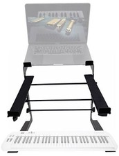 Rockville Dual Shelf Laptop Controller Stand for Samson Carbon 61 Keyboard