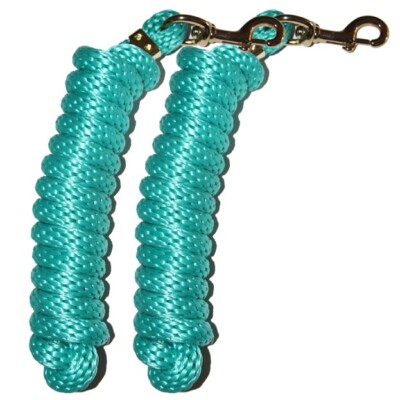 Lot De 2 Longes Poly Plomb Turquoise – 5/8 X 9 Pieds – Avec Snaps Laiton – The Epic Animal