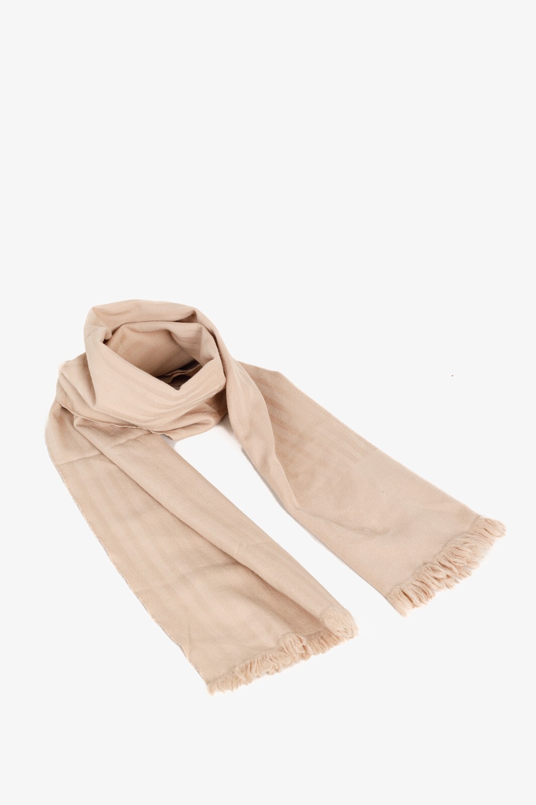 Gucci Beige and Wool Striped GG Logo Scarf