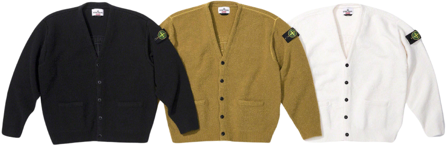 Supreme Stone Island Boucle Cardigan FW23 3colors Black Supreme Stone Island Boucle Cardigan FW23 3colors Black