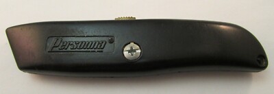 Vintage Personna Utility Knife Box Cutter Black Steel Made in USA Rare Find