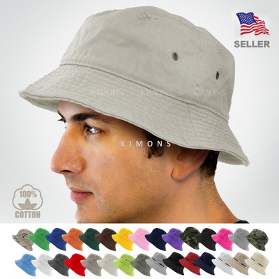 Bucket Hat Cap Cotton Fishing Boonie Brim visor Sun Safari Summer Men Camping