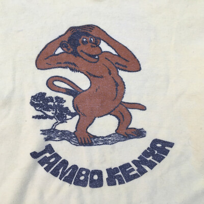 Vintage Kids Youth 70s 80s Kenya Distressed T Shirt Sweatshirt