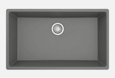 Karran Undermount Kitchen Sink 32.25"Lx19.25"Wx9"D Single Bowl Quartz in Gray