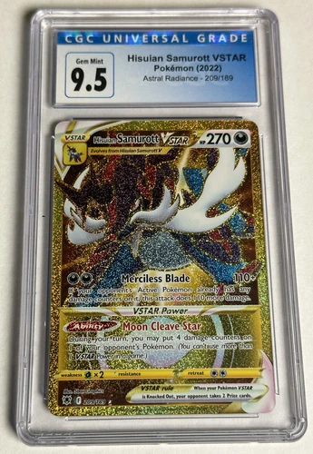 CGC 9.5 Gem Mint Pokémon Hisuian Samurott VSTAR  209/189 Astral Radiance 2022