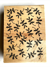 Ne wInkadinkado - LEAF BACKGROUND - Wood Mounted Rubber Stamp