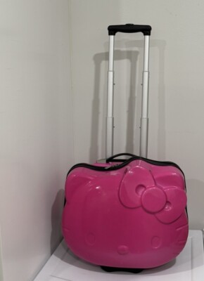 Hello Kitty Suitcase Pink 3D Sanrio Hardshell Rolling Bag Luggage