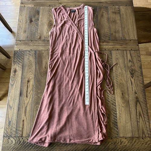 Prana Foundation Wrap Dress Women’s Size XL Terra Heather Midi Stretch Soft - Picture 15 of 16