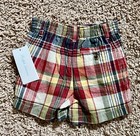NWT Ralph Lauren Boy’s 2 Pc Blue Chambray Shirt & Madras Plaid Short Set Sz 12M — photo 3