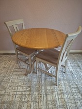 john lewis round drop leaf oak dining table and 2 chairs