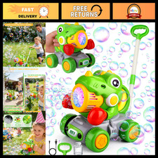 Dinosaur Bubble Lawn Mower for Toddlers, Rechargeable Automatic Bubble Blower wi
