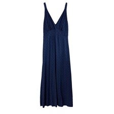 Loveappella Cordelia Eyelet Knit Maxi Dress Navy Blue Size XL Stitch Fix V-Neck