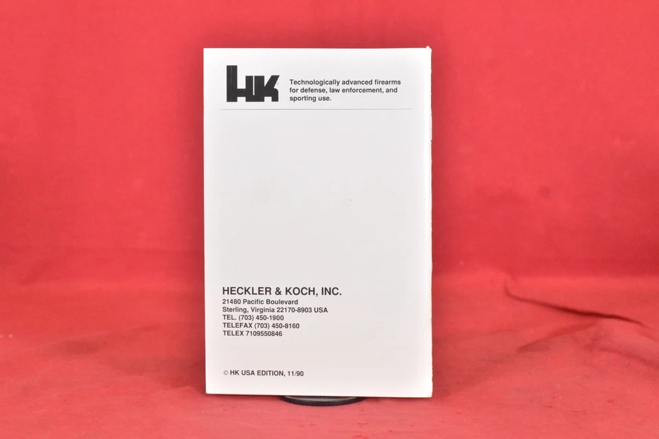 Heckler & Koch HK P7M8 M7M13 Manual del propietario Noviembre 1990 Alemania Occidental Foto 3 de 3