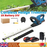 90cm Brushless Cordless Electric Hedge Trimmer Garden Cutter with 2 Batteries UK