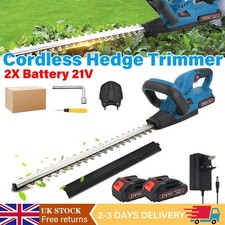 2x Battery Cordless Hedge Trimmer Fast Charger Brushless Electric Hedge Cutter