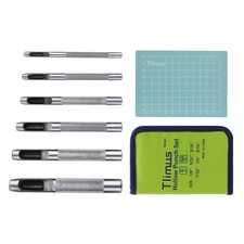 6 Pieces Hollow Punch Set 1/8"-5/16" with a Free Cutting Mat, Leather Hole ...