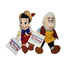 Disney Store Pinocchio  Geppetto Bean Bag Plush Toy 8" New with tags Vintage