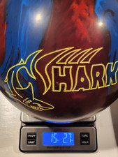Brand New "UNDRILLED RARE" 15LB. Elite Shark Bowling Ball Red Blue Color
