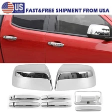 Set For 2015-2022 Chevy Colorado Chrome Top Mirror+Door Handle + Tailgate Covers