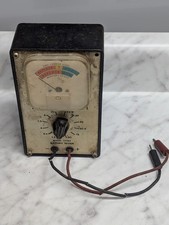 FOR PARTS Vintage Battery Tester Model 111362 Analog Voltmeter Multi Range Leads
