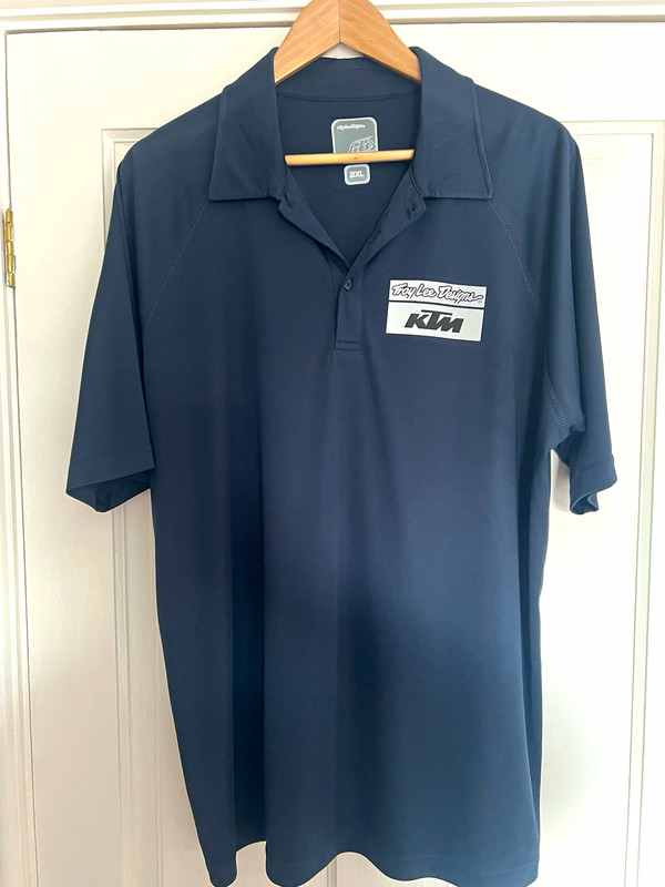 Troy Lee Designs Men's Blue KTM Polo Shirt 2XL Short Sleeve Logo