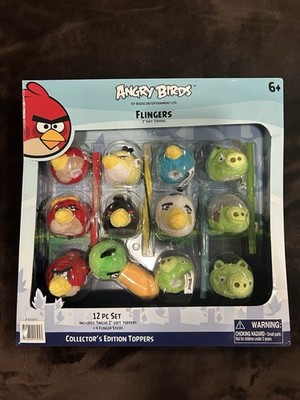 ANGRY BIRDS by Rovio Entertainment FLINGERS 2  Soft Toppers 12 PC Set + 4 Sticks