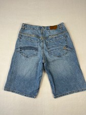 Vintage Rocawear Shorts Mens 34 Blue Denim Baggy Loose Fit 12" Inseam Hip Hop