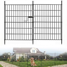 10 Panels No Dig Decorative Outdoor Garden Fence Panels,32 in H x23.6 ft L ...