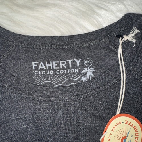 FAHERTY Men’s Size 2XL Waffle Knit Cloud Cotton Shirt Dark Gray NWT - Picture 5 of 8