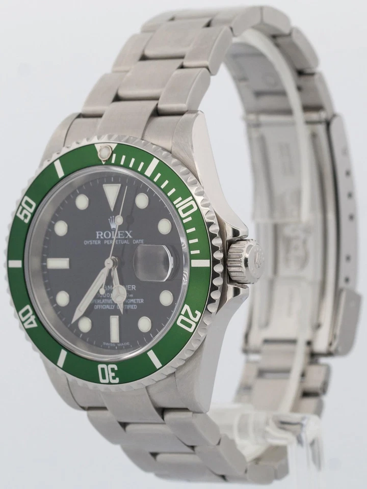 PAPELES Rolex Submariner Fecha 40mm KERMIT Verde Inoxidable SIN AGUJEROS 16610 CAJA LV Foto 3 de 4