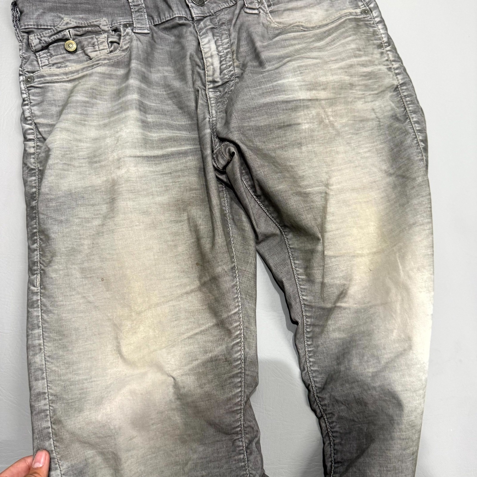 Vintage True Religion Ricky Bootcut Jeans Mens 34 Gray Denim Logo Light Wash thumbnail 4