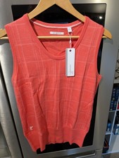 Ashworth Ladies Cross Stripped V Neck Golf Jumper Size Large New.