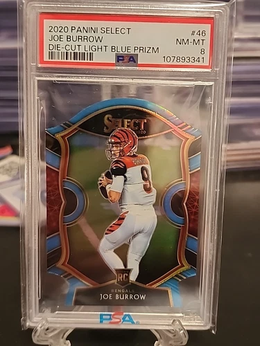 2020 Panini Select - Concourse Joe Burrow Die Cut Light Blue Prizm #46 (RC)