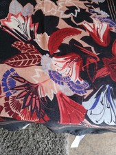 Image of Biba Navy 'B' Floral Large Scarf Shawl Modal Soft Fabric NEW - Gift idea