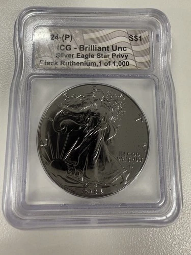 2024 Silver Eagle ASE ICG Brilliant Unc Black Ruthenium  1 of 1000