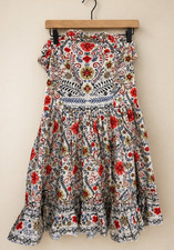 Anthropologie Forever That Girl Ruffle Tube Mini Dress Floral Feminine Resort L