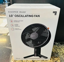 Sharper Image 9.8-in 24 -Volt 3 -Speed Indoor Black Oscillating Desk Fan