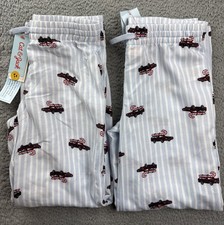 2x Cat  Jack Boys Large 10/12 Striped Christmas Candy Cane Cars Pajama Pants