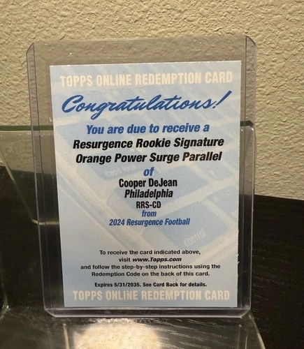 COOPER DEJEAN /25 SSP 2024 Topps Resurgence ORANGE Power Surge RC Redemption